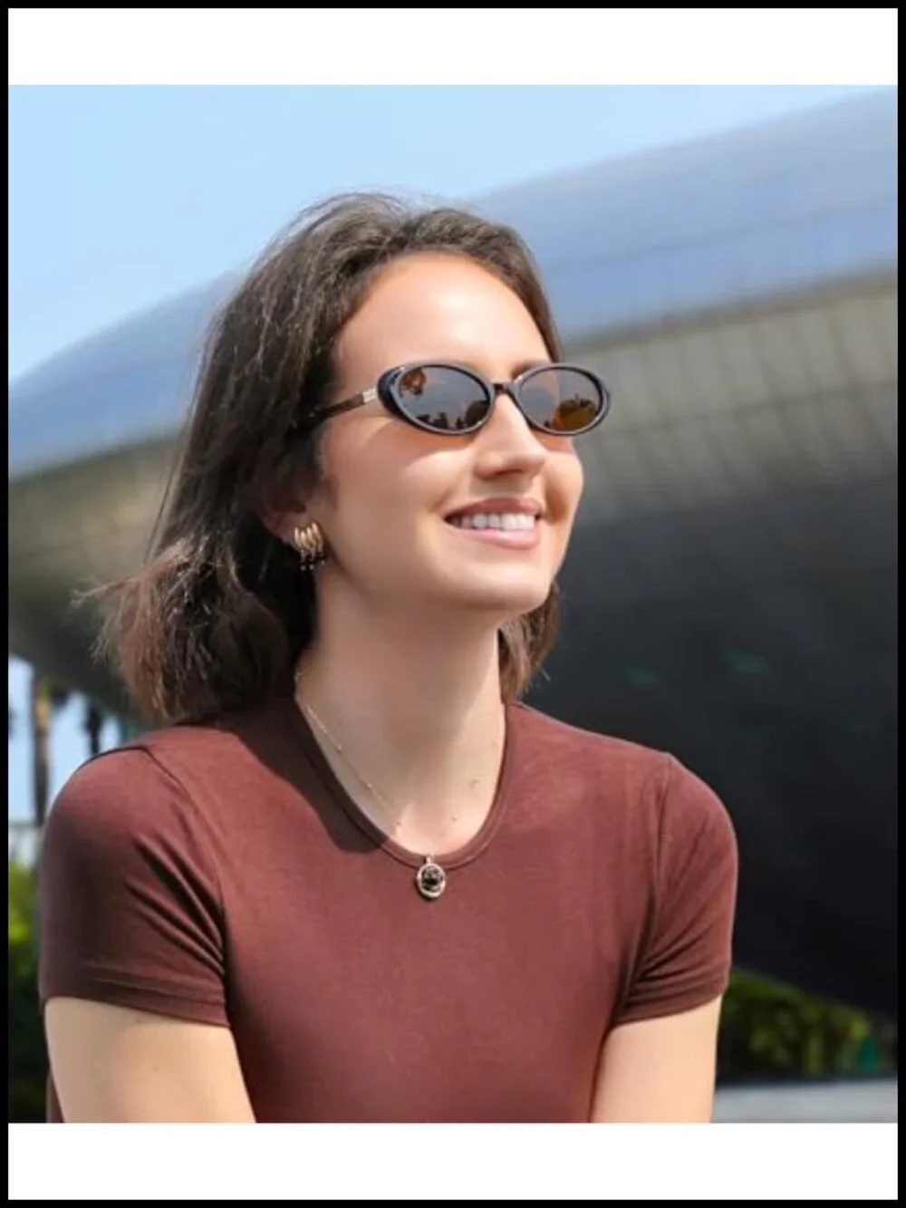 Retro Oval Cateye Sunglasses Small Frame UV400 Protection